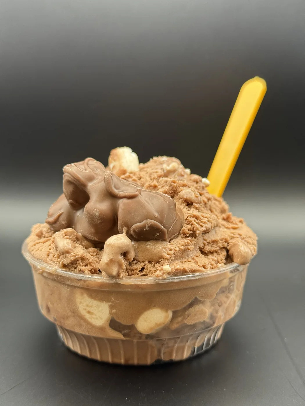 A cup of rocky road gelato photographed at the Stirling counter